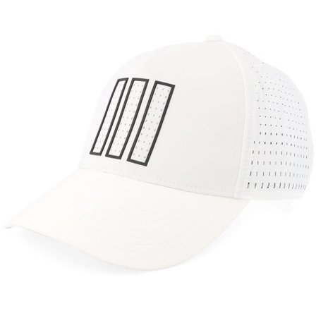 Adidas - Vit adjustable Keps - Tour Hat 3 Stripe White A-Frame Adjustable @ Hatstore