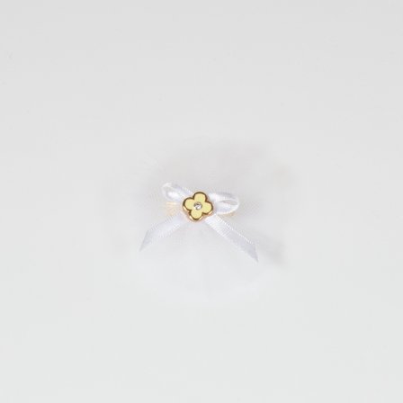 Puppy Angel - Spets Flower Ribbon Hairpin - VIT - Pälsvård