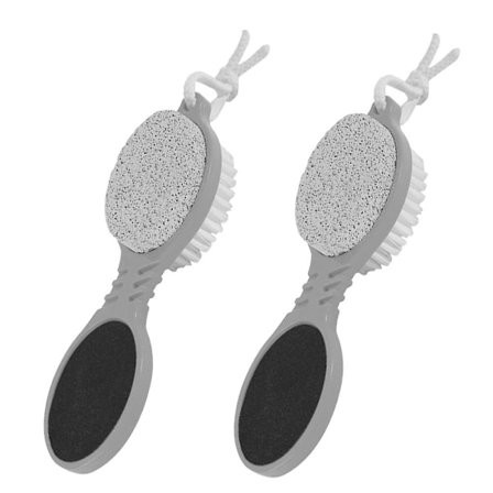 2 stycken 4 i 1 Pedikyrverktyg Fot Scrubber Borste För Torr Och Våt Fotvård Död Hudborttagare