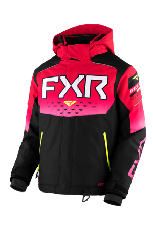 FXR Helium Snow Jacket Youth Black/Raspberry Fade/Hi-Vis 14