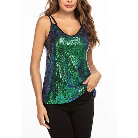 Dam Sleeveless Sparkle Shimmer Camisole Väst