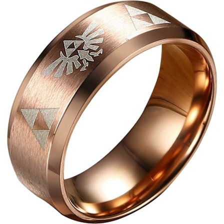 8mm The Legend of Zelda Triforce Ring, Mattpolerade Band i Rostfritt Stål - -