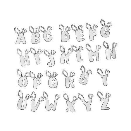 Påskehare Store Bokstaver Metall Stanseformer Stencil Scrapbooking Diy Album Stempel Papirkort Embossing Dekor