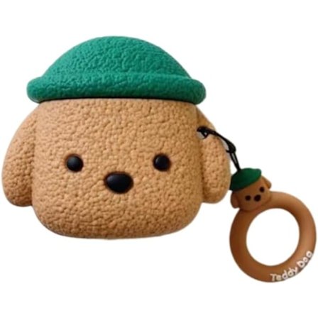 1 stk. Etui Kompatibelt med AirPods 4, Sødt Kreativt Kæledyrshat Teddy Hunde Høretelefon Etui, Hvalpe Stil Blød Silikone Høretelefon