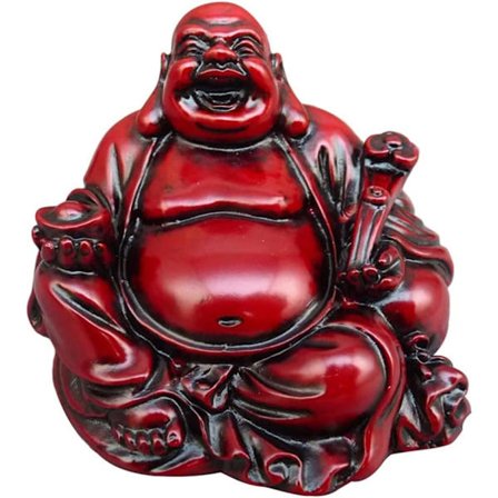 Skrattande Buddha-staty i harts av harts - Fengshui-figur - Dekorationsföremål för hem och kontor