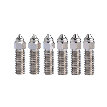 6st Mässingsmunstycken 3D-skrivare Extrudermunstycken 0,2 mm 0,4 mm 0,6 mm 0,8 mm 1,0 mm 1,2 mm För K1 1,75 mm Filament 3D-skrivare