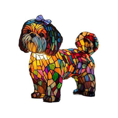 Koiralamppu - Hartsi Koirien Yövalo, Taiteellinen Pöytäkoriste Kotiin, Koirasarjan Korostusvalaistus