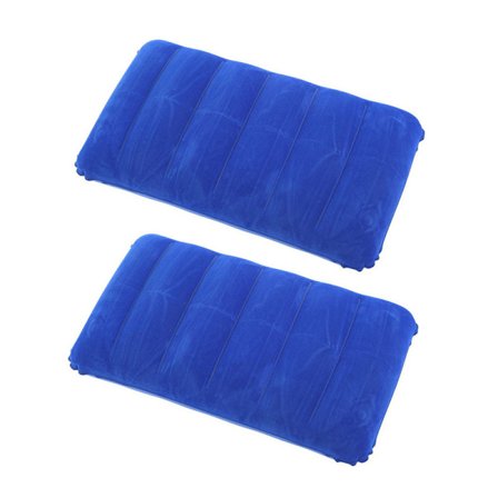 1/2-pakning Oppblåsbar pute / Reisepute i fløyel/PVC – oppblåsbar nakke- og ryggpute for reise, camping og strand