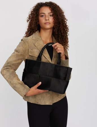 Adax Molino Braided Handbag Harper - Black - ONE SIZE