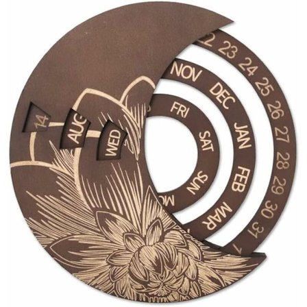 Träevighetskalender att fästa på väggen - Väggdekoration - Brun