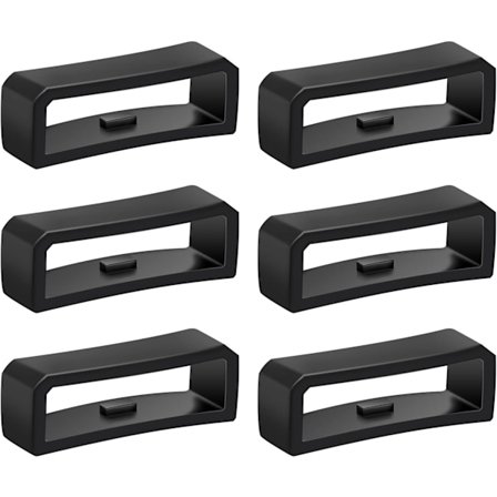 Musta 6 kappaleen kellohihnan solki 22mm, silikoni kellohihnan kiinnitysrengas älykelon rannekkeen vaihtoon