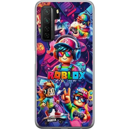 Kompatibel Mobilcover til Huawei Huawei P40 lite 5G Farverig Roblox gaming gruppe med hovedtelefoner, controllere og neonfarver perfekt til børn og g