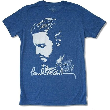 Paul Mccartney Ansiktsbild Soft Blue Vuxen T-shirt (s)