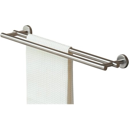 Dubbel handdukshängare, borstat rostfritt stål