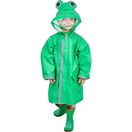 Regnponcho unisex vanntett barnerainjakke regnjakke grønn KLB