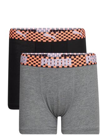 Puma Boys Logo Grid Boxer 2P Grey PUMA
