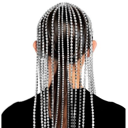 Rhinestone Head Chain Hovedbeklædning Crystal Chain Pandebånd SØLV