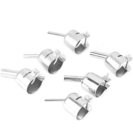 6 Kpl Lämpöpuhallin Suutinsarja Lyhyt Viisto Suutin Pyöreä Alumiini Materiaali 861DW Kuumailmapuhallin Juotin Desoldering Asema Korjaus Työkalu 850 