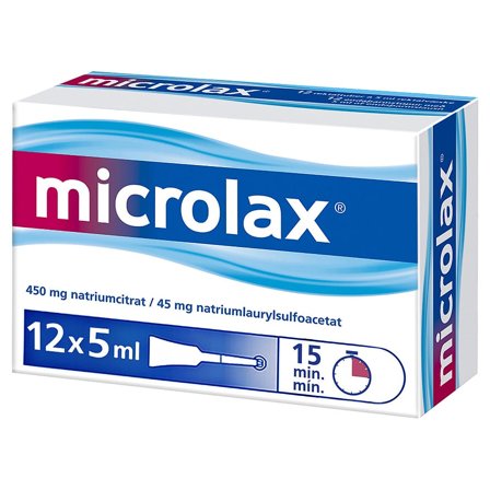 Microlax Rektalvæske Enkeltdosisbeholder 12x5 ml, Medicin & Pleje, Håndkøbsmedicin, Forstoppelse