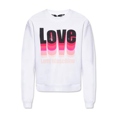 Love Moschino Sweatshirt with logo , Wit , Dames , Maat: S