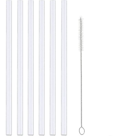 [6-pack] Sugrörersättning för Hydro Flask-sugrör, BPA-fria sugrör med sugrörsrengöringsborstar