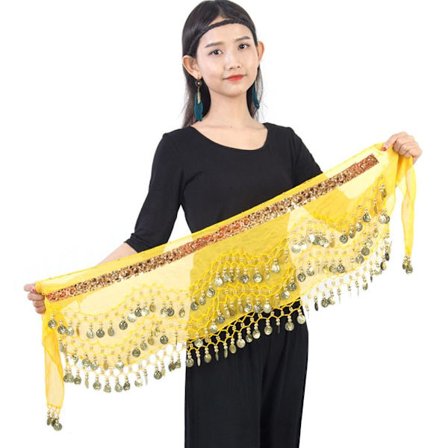 Magdansbälte Höfthalsduk GUL