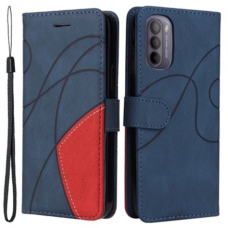 Tekstureret Læder Etui med Strop TilMotorola Moto G41 / G31 - Blå