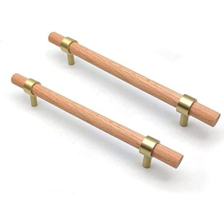 Puukalusteen vedin 6 kpl Puuvedin - puiset kaapin vetimet puiset keittiökalusteiden vetimet Keskireikäetäisyys Odipie