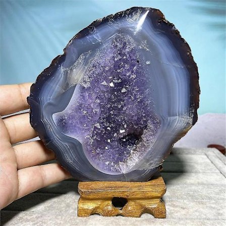 Ametyst Natursten Krystall Healing Geode Druzy Edelstener