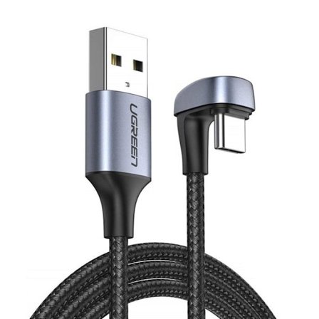 Ugreen Vinklad Nylon USB till USB Typ-C Kabel 2m 3A 18W Snabb La