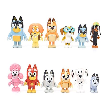 Cartoon Animation Bluey Playtime Toys Modellfigurer Barn Leksaker Presenter
