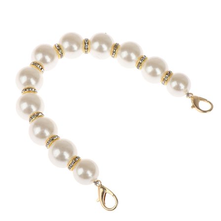 1 stk Faux Pearl Taske Strap Beaded Bælte Håndtag Kæde Dame Taske H