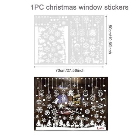 Julevinduesklistremerker Vegg God Jul Dekorasjoner For Hjem 2023 Navidad Kerst Noel Natal Julpynt Dekor Nyttår (FMY) sticker style 7