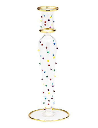 Anna + Nina Confetti Glass Candle Holder - Multi/patterned - H24CM