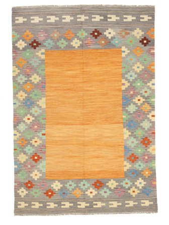 Kelim Afghan Old Style Teppe Orientalsk Oransje/Brun (Ull, Afghanistan)