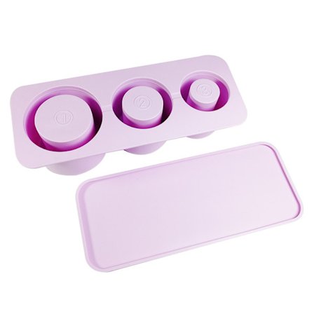 Jääpala-astia, helppo irrotus, suuret jääpalat, elintarvikelaatuinen silikoni, jääosasto - vaalean violetti