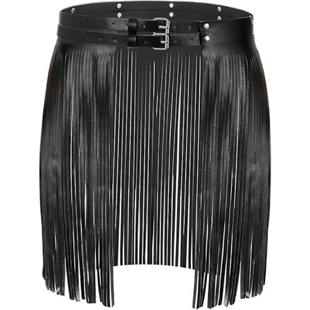 Naisten Punk-hapsuinen PU-nahkainen hamevyö, hapsuinen bikini-klubibilevyö