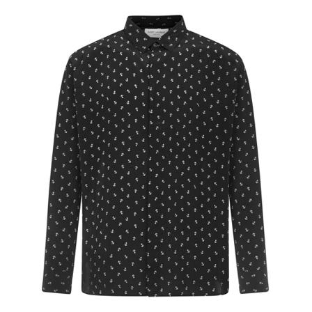 Saint Laurent - Skjortor - Svart - Herr - Storlek: L, Herr, Storlek: L