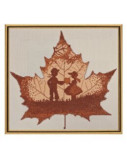 Kirjontapakkaus Taulu Lehti