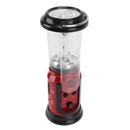 HURRISE AM FM-radio med LED-ficklampa Radiolykta Handvev USB Uppladdningsbar multifunktionell AM FM-radio