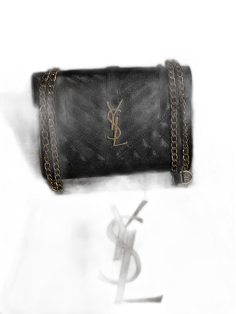 Svart quiltad handväska från YSL