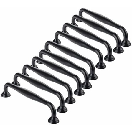 Moderne sorte håndtag: 128 mm køkken-, skabs-, soveværelseshåndtag - 411.10 stk.