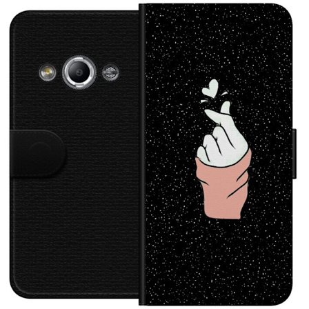 Yhteensopiva Lompakkokotelo Samsung Galaxy Xcover 3 Minimaalinen Käsiele ilmaisu Sydämillä Pimeässä Avaruudessa