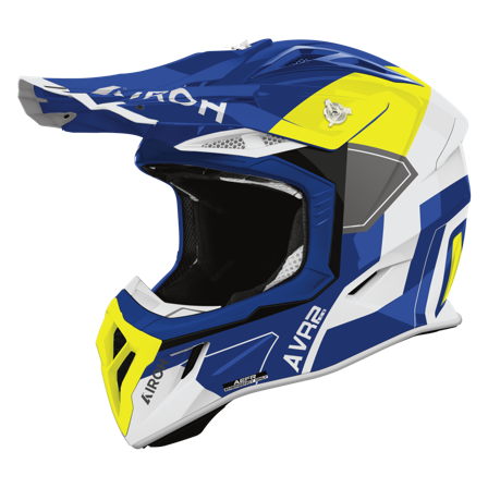 Airoh Aviator Ace 2 Shield MX Helmet (2026) Blue/Yellow Gloss L