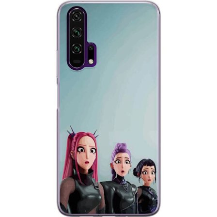 Kompatibel Mobilcover til Honor Honor 20 Pro Tre animerede kvinder med farverigt hår i futuristisk stil og overraskede udtryk