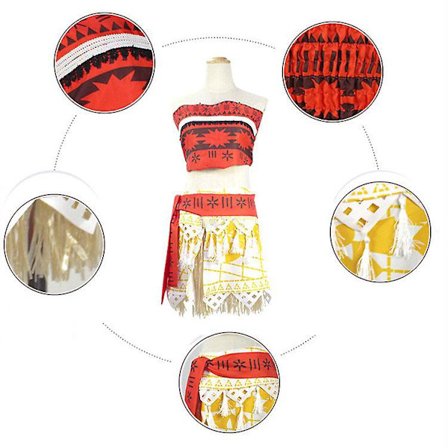 Moana Cos Cosplay Maui Kostume Festkostume (100 cm)