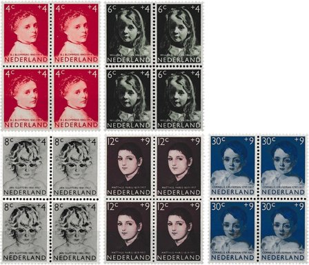 Holland 1957 - NVPH 702-706 - 4-blok - Postfrisk