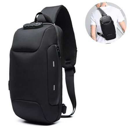 1 stk. slynge rygsæk tyverisikker herres skuldertaske casual