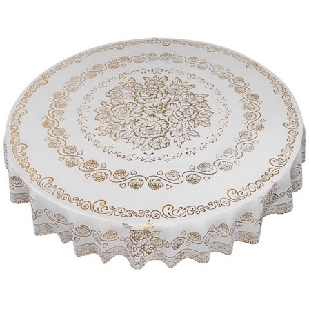 pvc bronsad spets rund bordsduk hem hotell tryckt bordsduk