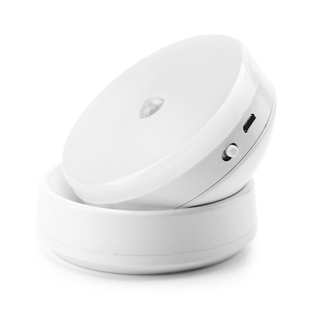 USB Genopladelig Natlampe, Kropsføler LED Lys, 360 Graders Drejelig Magnetisk Base, Bærbar og Flytbar Lampe til Skab Soveværelse Køkken Gang